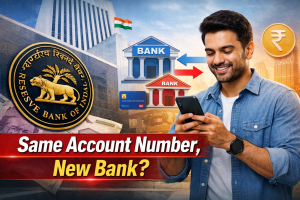 RBI bank account portability concept showing customers switching banks without changing account number in India